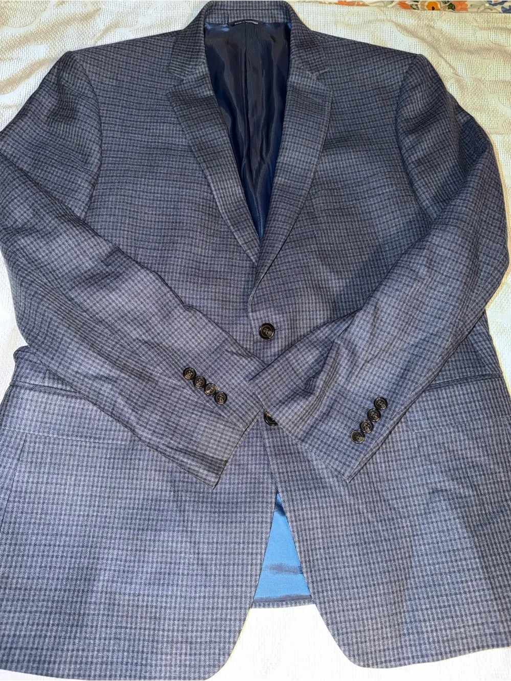 Ralph Lauren Charcoal Navy Micro-Check Sport Coat